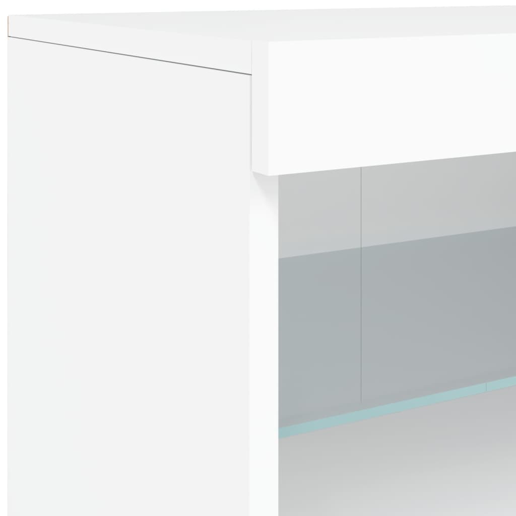 Sideboard mit LED-Leuchten Weiß 123x37x67 cm