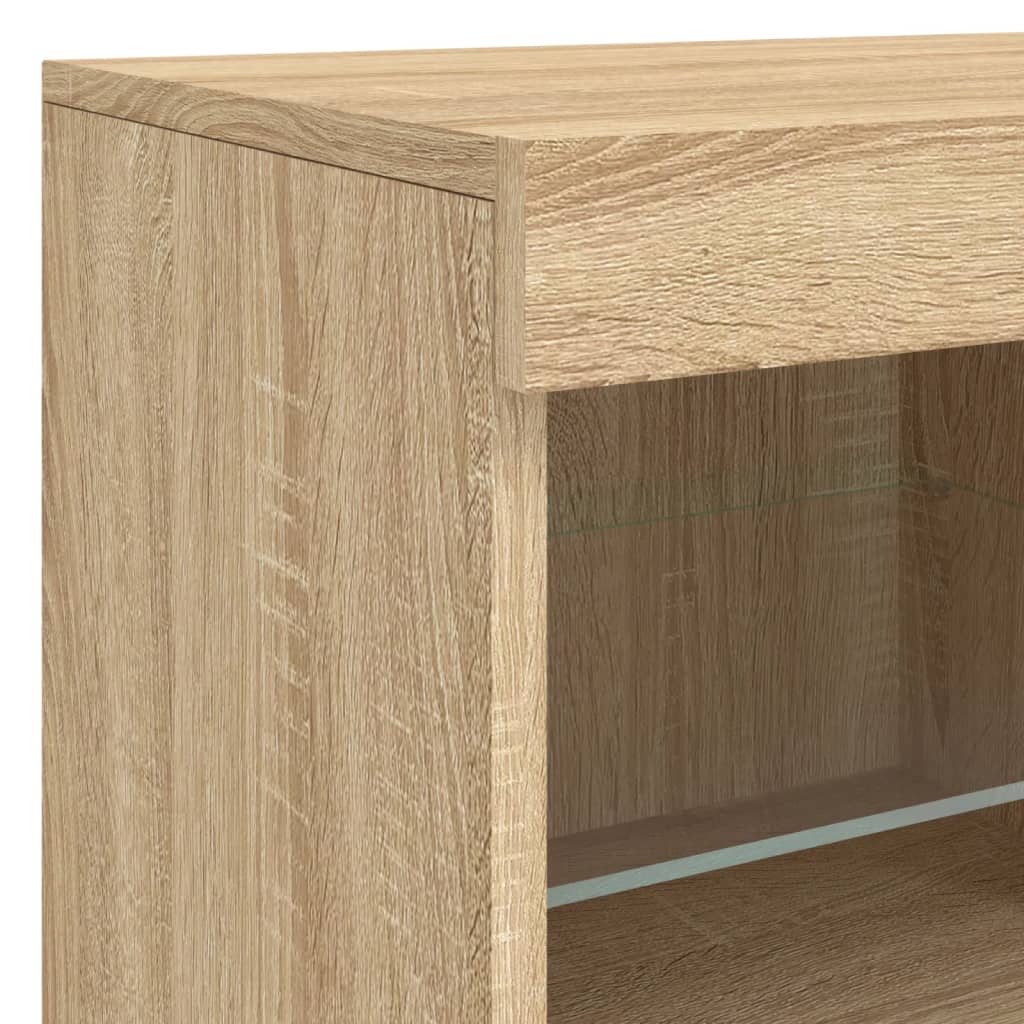 Sideboard mit LED-Leuchten Sonoma-Eiche 123x37x67 cm