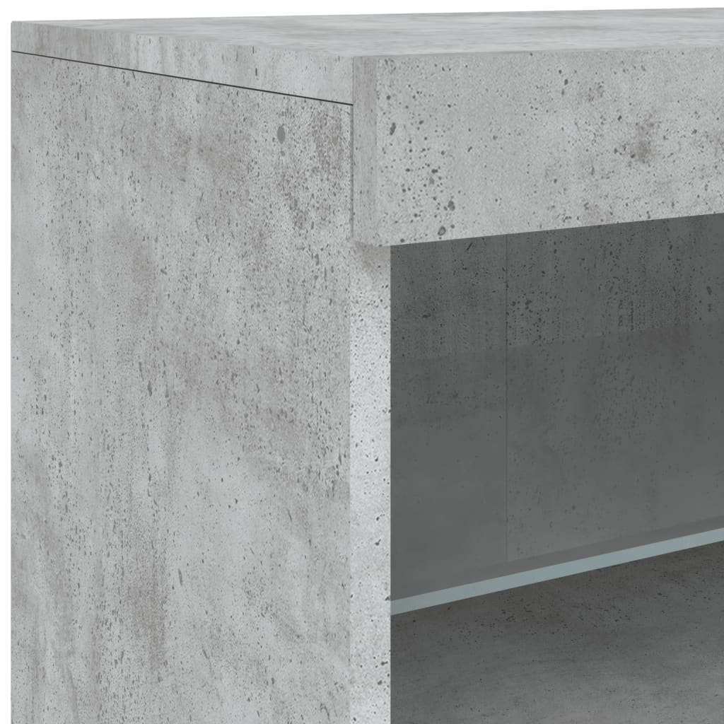 Sideboard mit LED-Leuchten Betongrau 123x37x67 cm