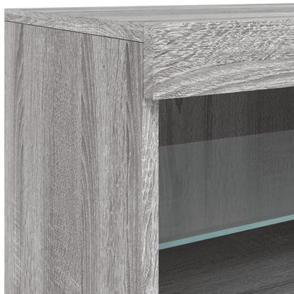 Sideboard mit LED-Leuchten Grau Sonoma 123x37x67 cm