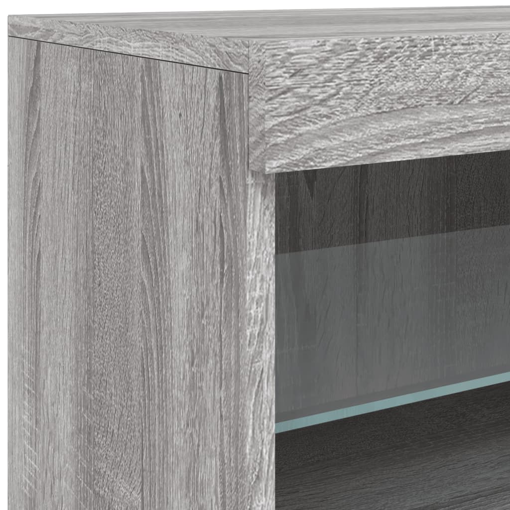 Sideboard mit LED-Leuchten Grau Sonoma 123x37x67 cm