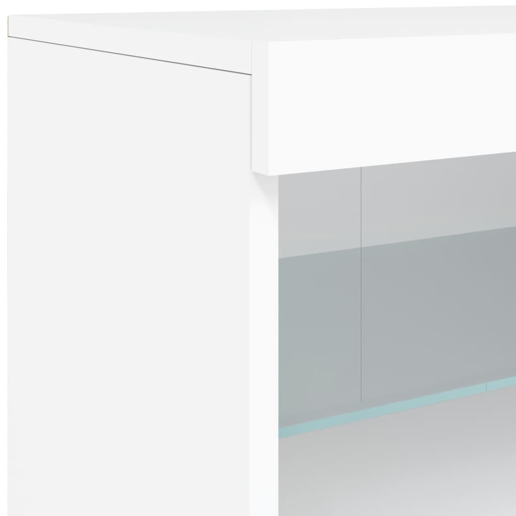 Sideboard mit LED-Leuchten Weiß 142,5x37x67 cm