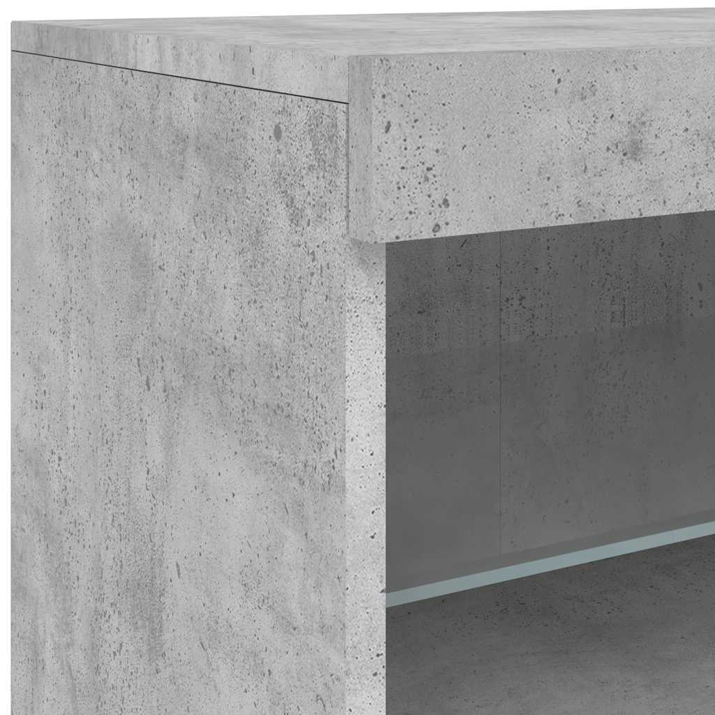 Sideboard mit LED-Leuchten Betongrau 142,5x37x67 cm