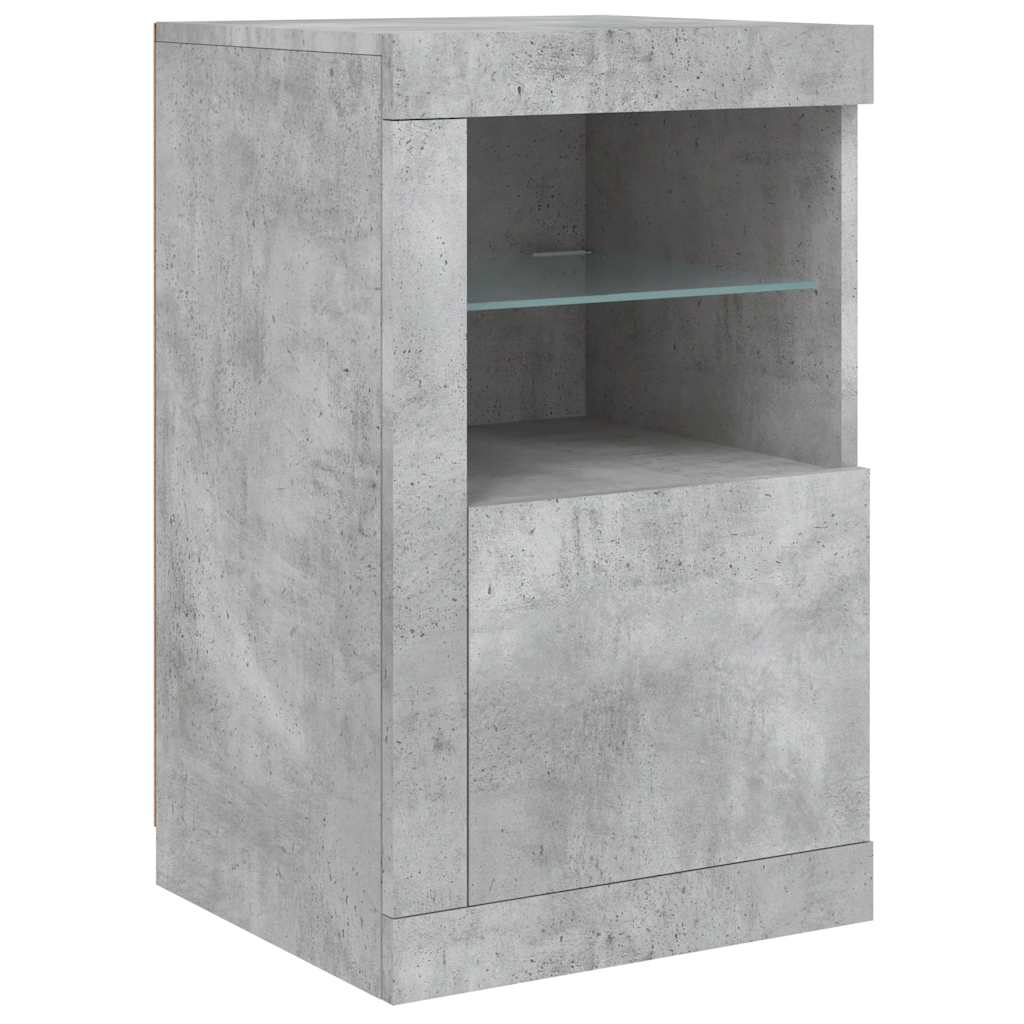 Sideboard mit LED-Leuchten Betongrau 142,5x37x67 cm