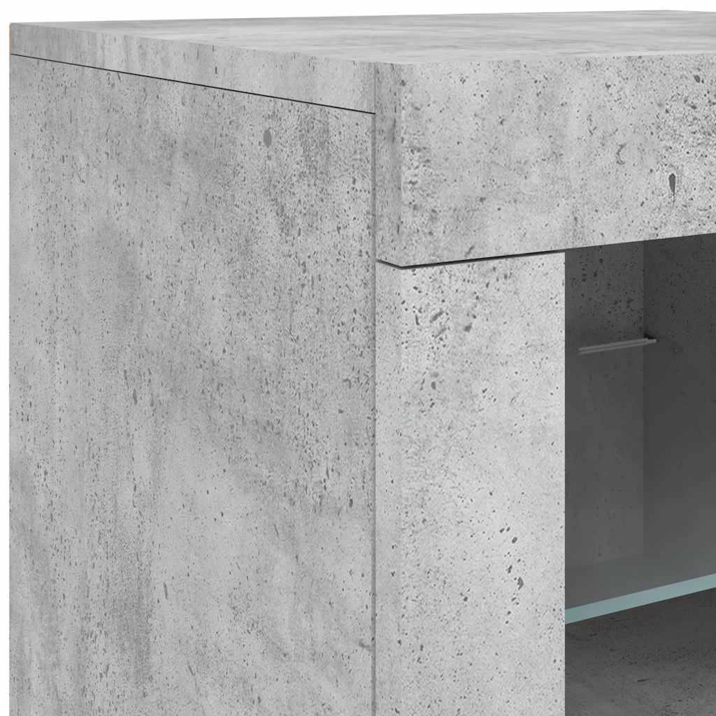 Sideboard mit LED-Leuchten Betongrau 142,5x37x67 cm