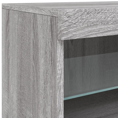 Sideboard mit LED-Leuchten Grau Sonoma 142,5x37x67 cm