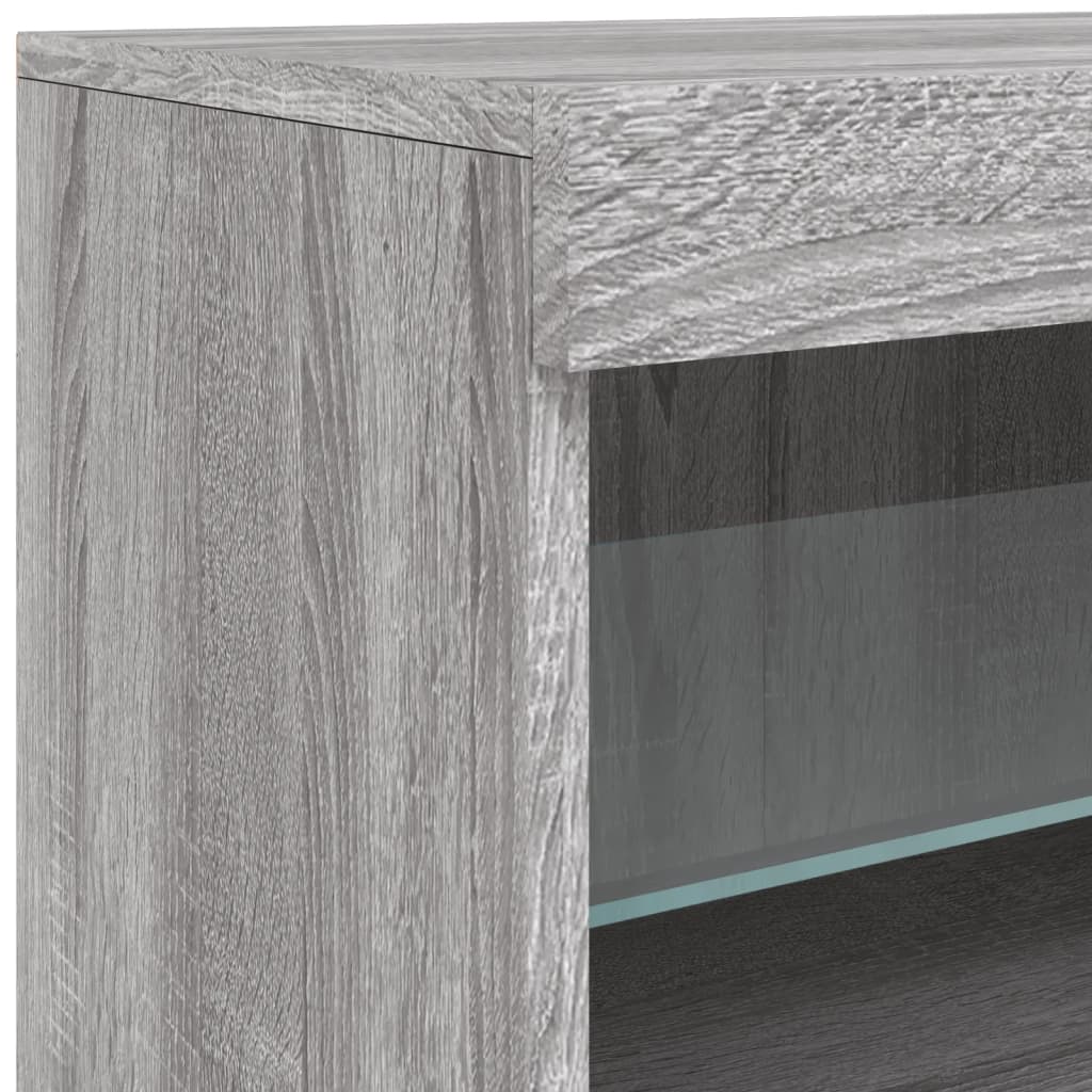 Sideboard mit LED-Leuchten Grau Sonoma 142,5x37x67 cm