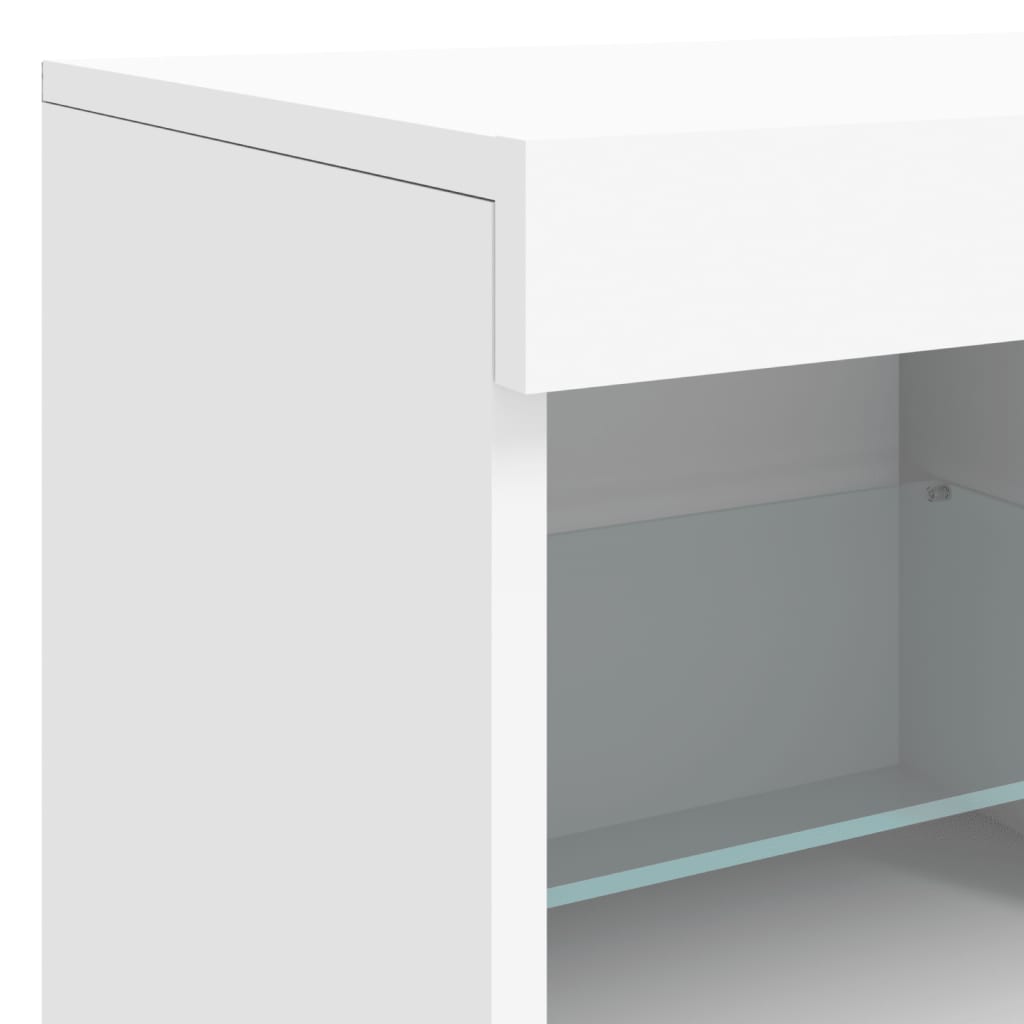 Sideboard mit LED-Leuchten Weiß 163x37x67 cm