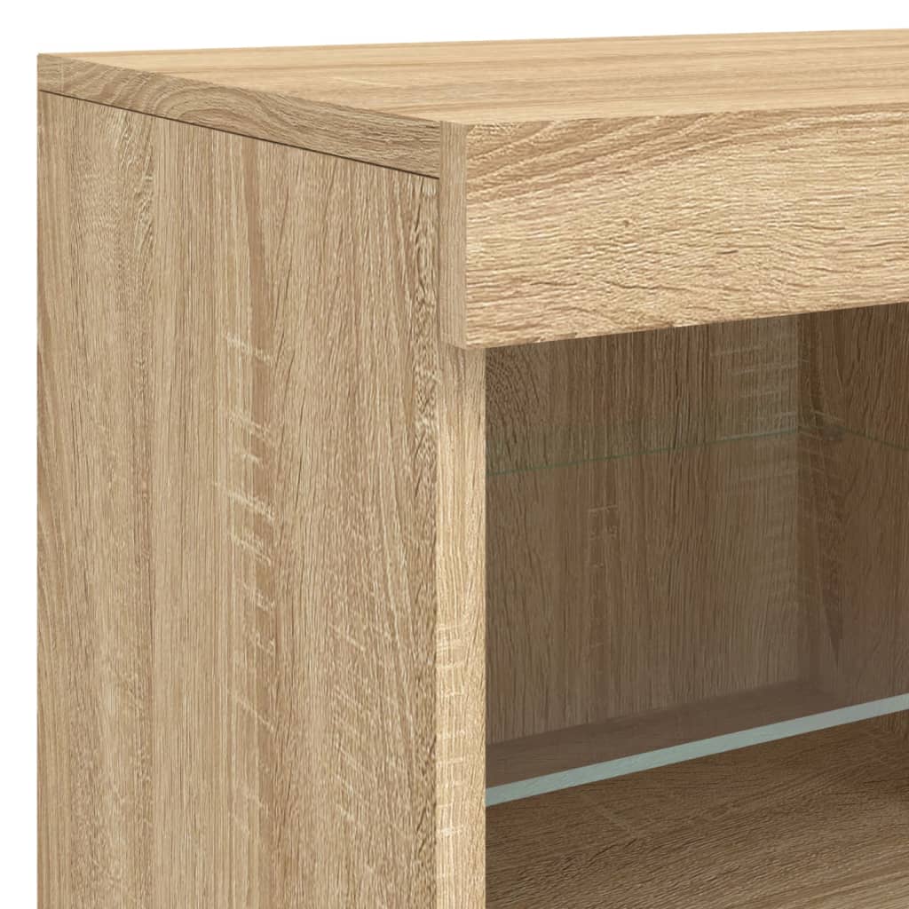 Sideboard mit LED-Leuchten Sonoma-Eiche 163x37x67 cm