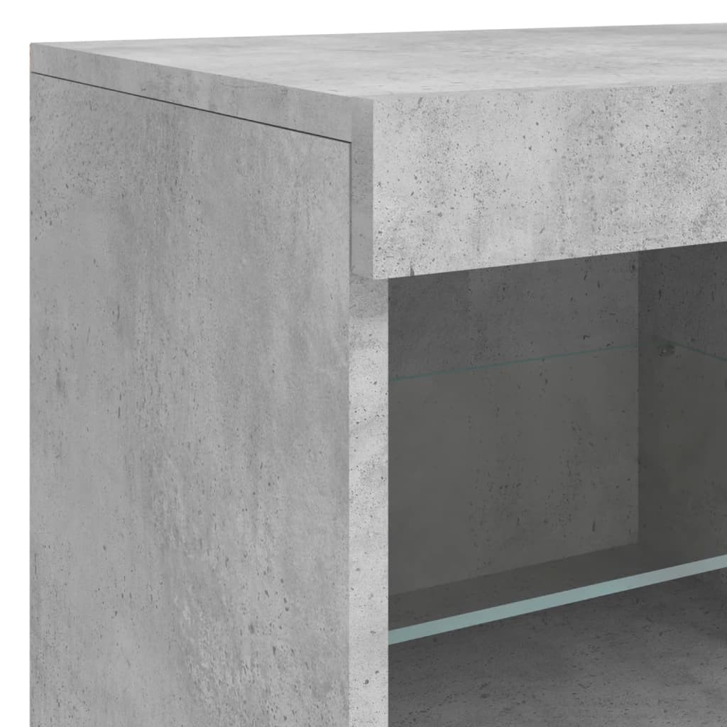 Sideboard mit LED-Leuchten Betongrau 163x37x67 cm
