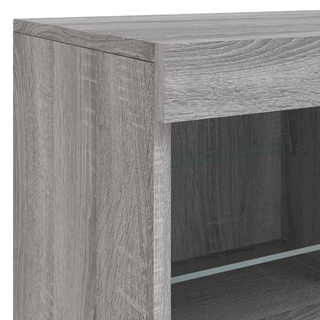 Sideboard mit LED-Leuchten Grau Sonoma 163x37x67 cm