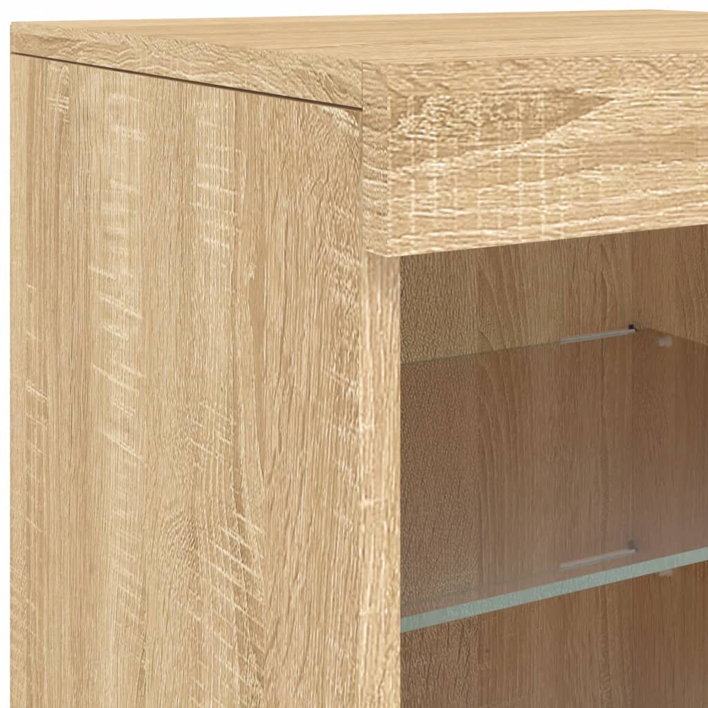 Sideboard mit LED-Leuchten Sonoma-Eiche 123x37x67 cm