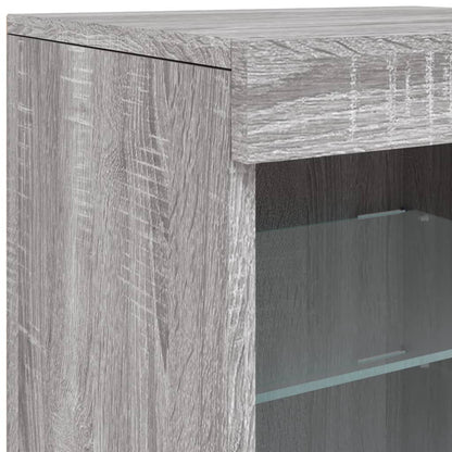 Sideboard mit LED-Leuchten Grau Sonoma 123x37x67 cm