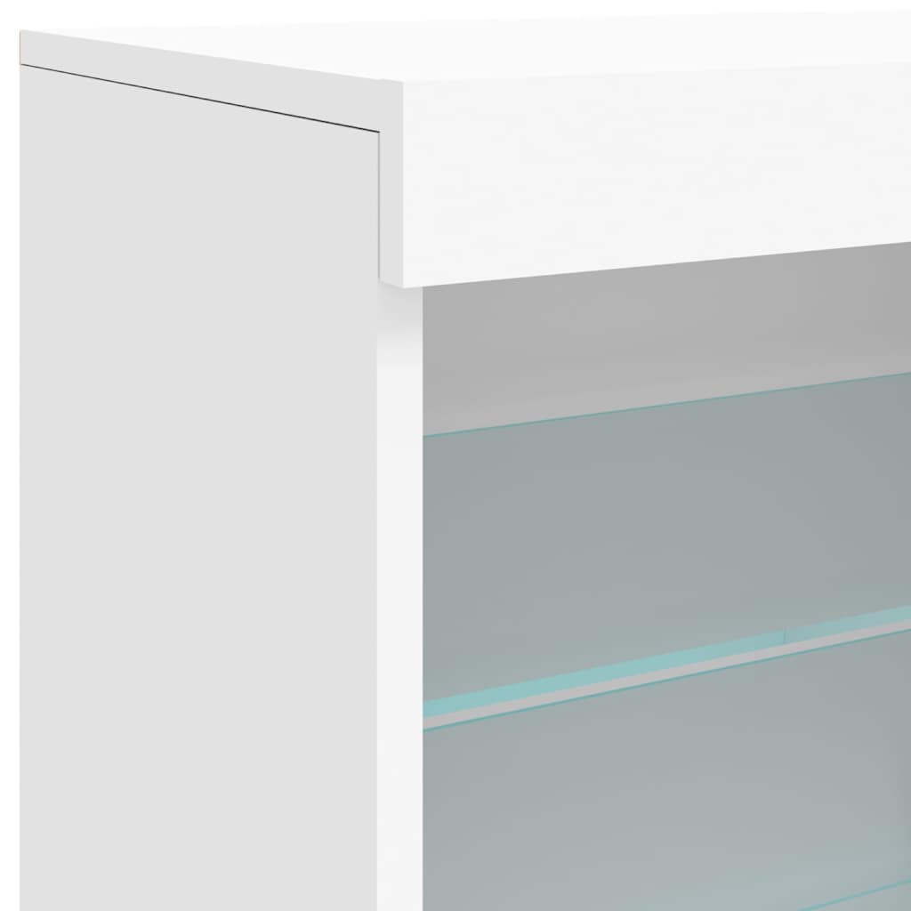 Sideboard mit LED-Leuchten Weiß 142,5x37x67 cm