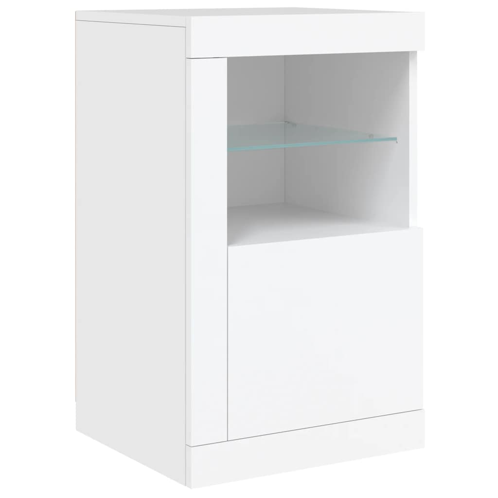 Sideboard mit LED-Leuchten Weiß 142,5x37x67 cm