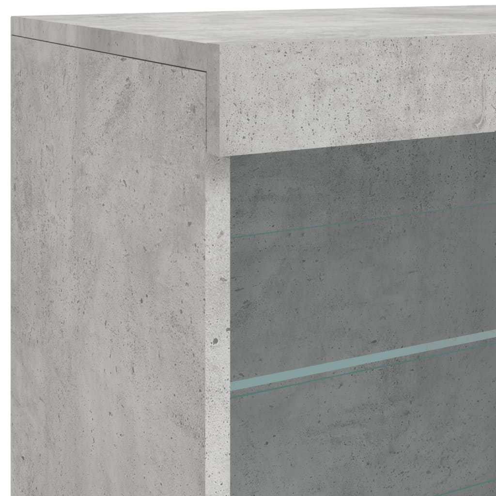 Sideboard mit LED-Leuchten Betongrau 142,5x37x67 cm