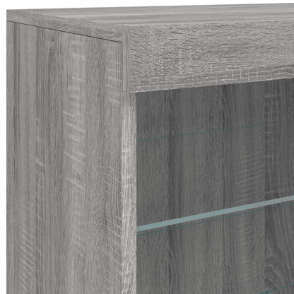 Sideboard mit LED-Leuchten Grau Sonoma 142,5x37x67 cm