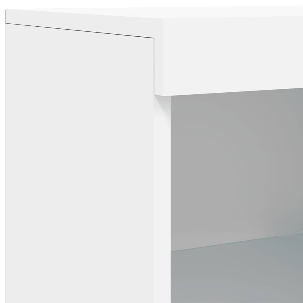 Sideboards mit LED-Leuchten 3 Stk. Weiß Holzwerkstoff