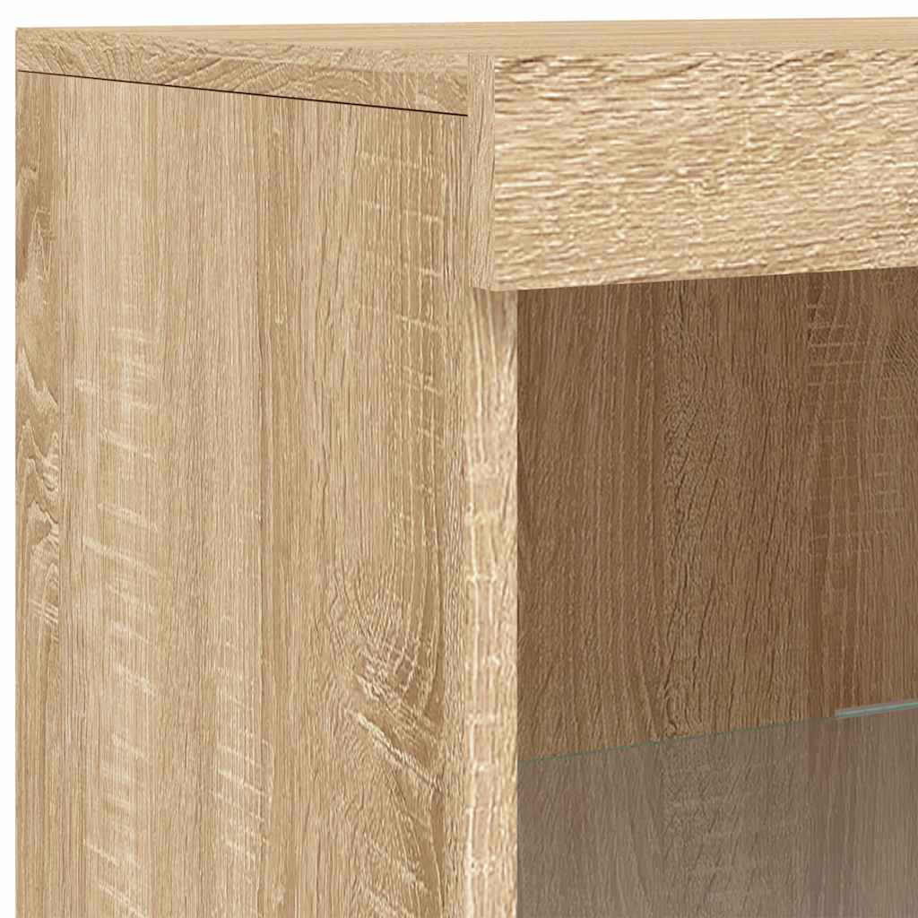 Sideboards mit LED-Leuchten 3 Stk. Sonoma-Eiche Holzwerkstoff