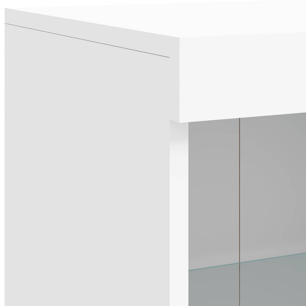 Sideboards mit LED-Leuchten 3 Stk. Weiß Holzwerkstoff