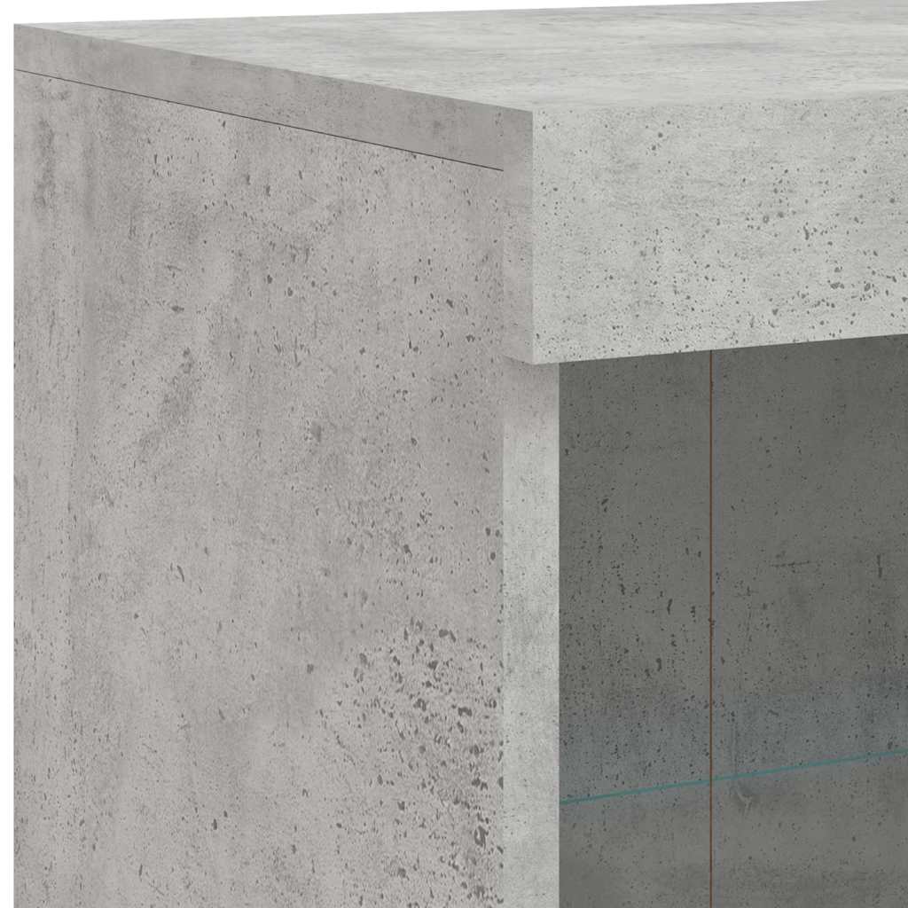 Sideboards mit LED-Leuchten 3 Stk. Betongrau Holzwerkstoff
