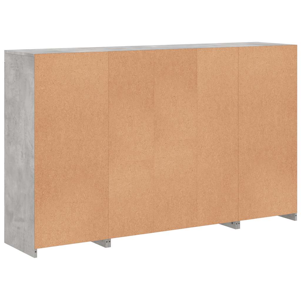 Sideboards mit LED-Leuchten 3 Stk. Betongrau Holzwerkstoff