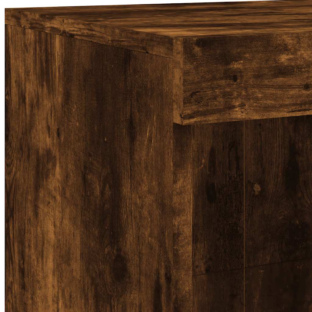 Sideboards mit LED-Leuchten 3 Stk. Räuchereiche Holzwerkstoff