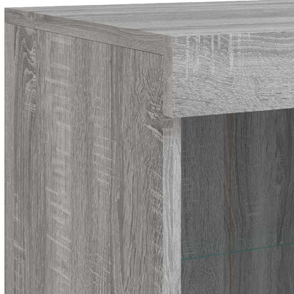 Sideboards mit LED-Leuchten 3 Stk. Grau Sonoma Holzwerkstoff