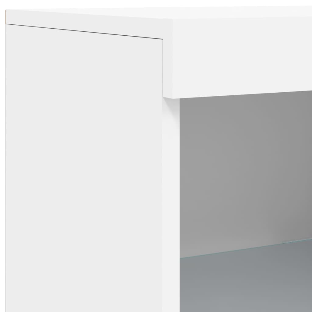 Sideboard mit LED-Leuchten Weiß 162x37x100 cm