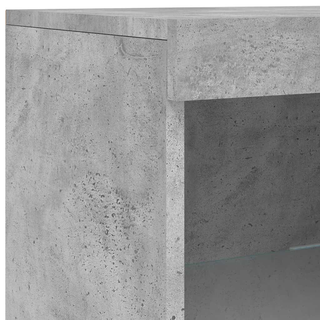 Sideboard mit LED-Leuchten Betongrau 162x37x100 cm