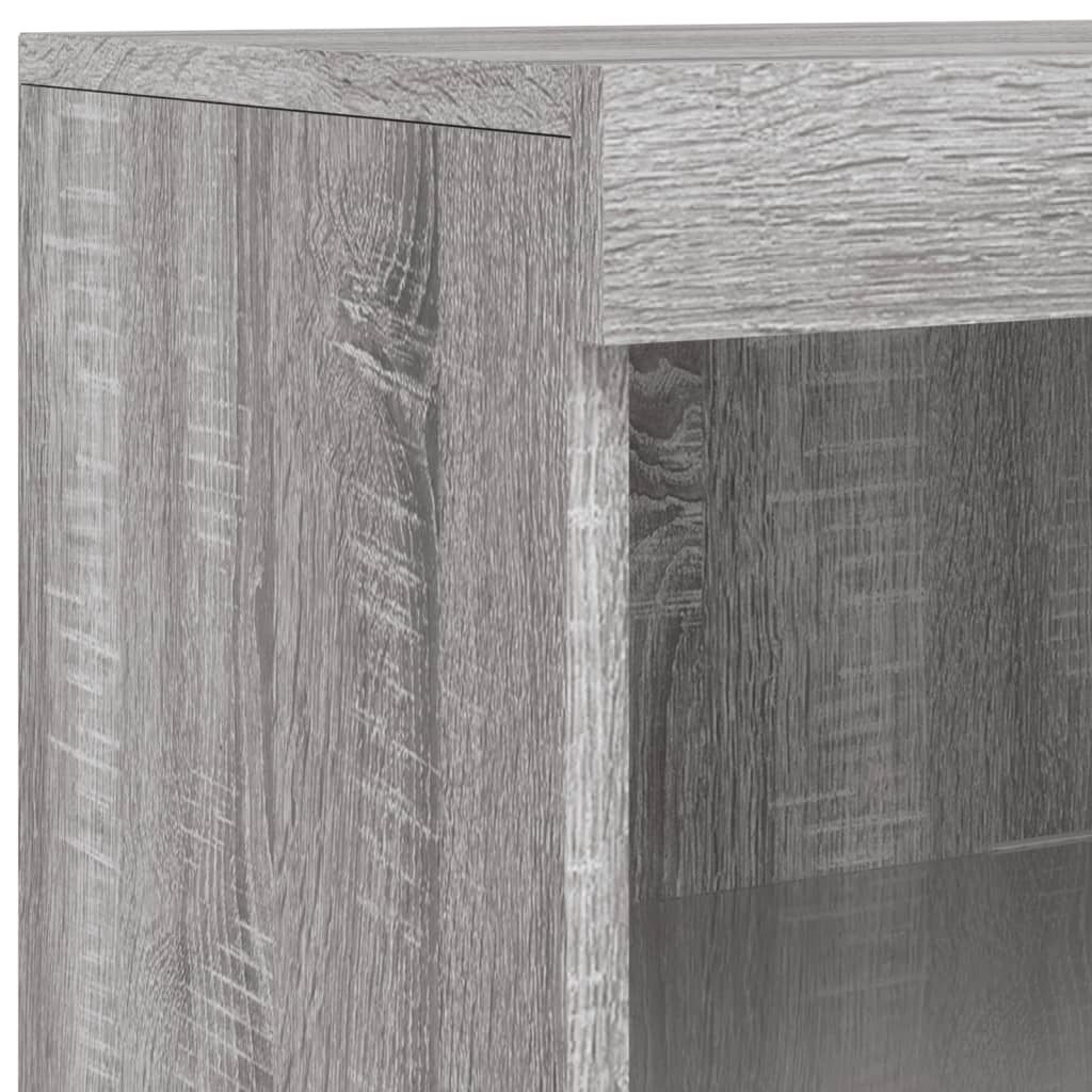 Sideboard mit LED-Leuchten Grau Sonoma 162x37x100 cm