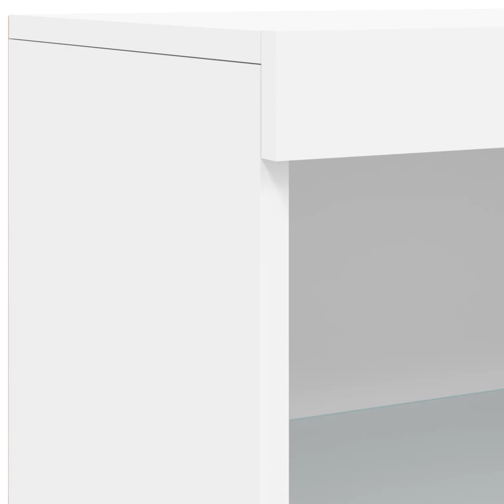 Sideboard mit LED-Leuchten Weiß 181,5x37x100 cm