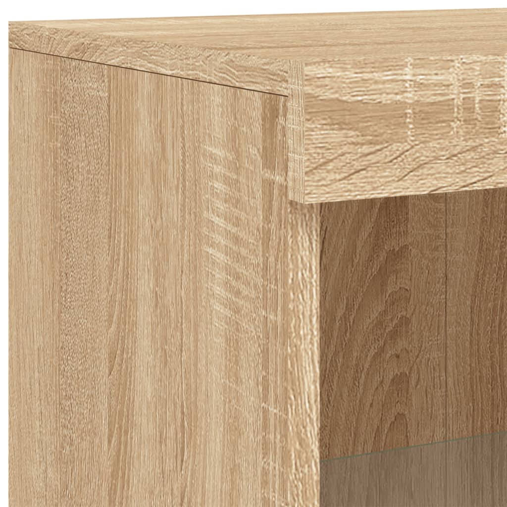 Sideboard mit LED-Leuchten Sonoma-Eiche 181,5x37x100 cm