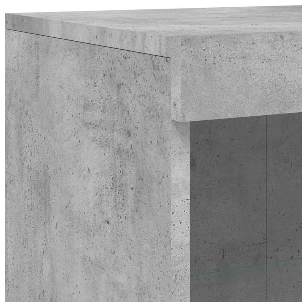 Sideboard mit LED-Leuchten Betongrau 181,5x37x100 cm