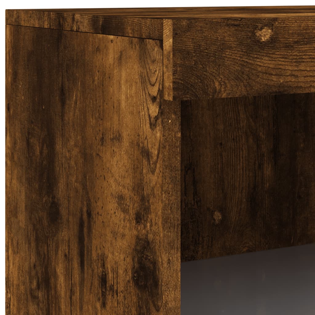 Sideboard mit LED-Leuchten Räuchereiche 181,5x37x100 cm