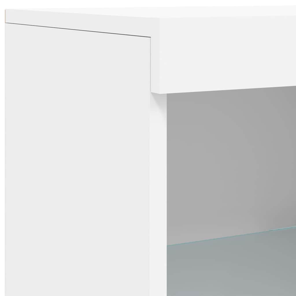 Sideboard mit LED-Leuchten Weiß 162x37x100 cm