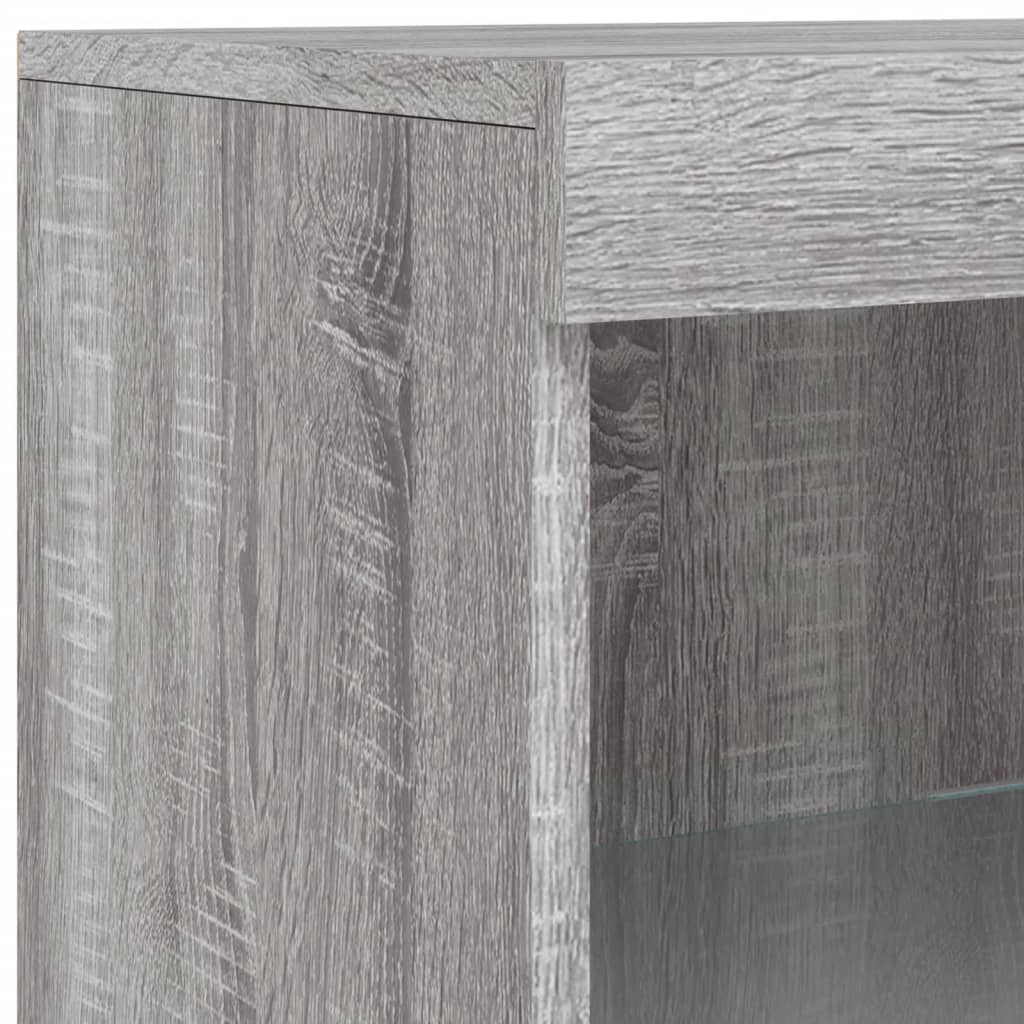 Sideboard mit LED-Leuchten Grau Sonoma 162x37x100 cm