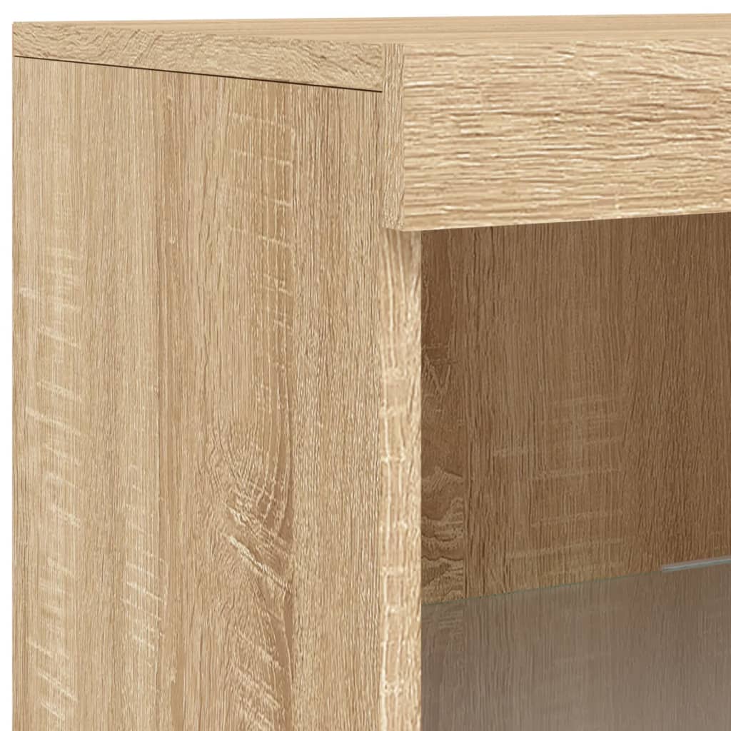 Sideboard mit LED-Leuchten Sonoma-Eiche 181,5x37x100 cm