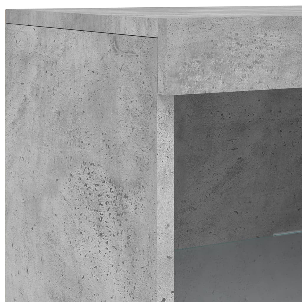 Sideboard mit LED-Leuchten Betongrau 181,5x37x100 cm