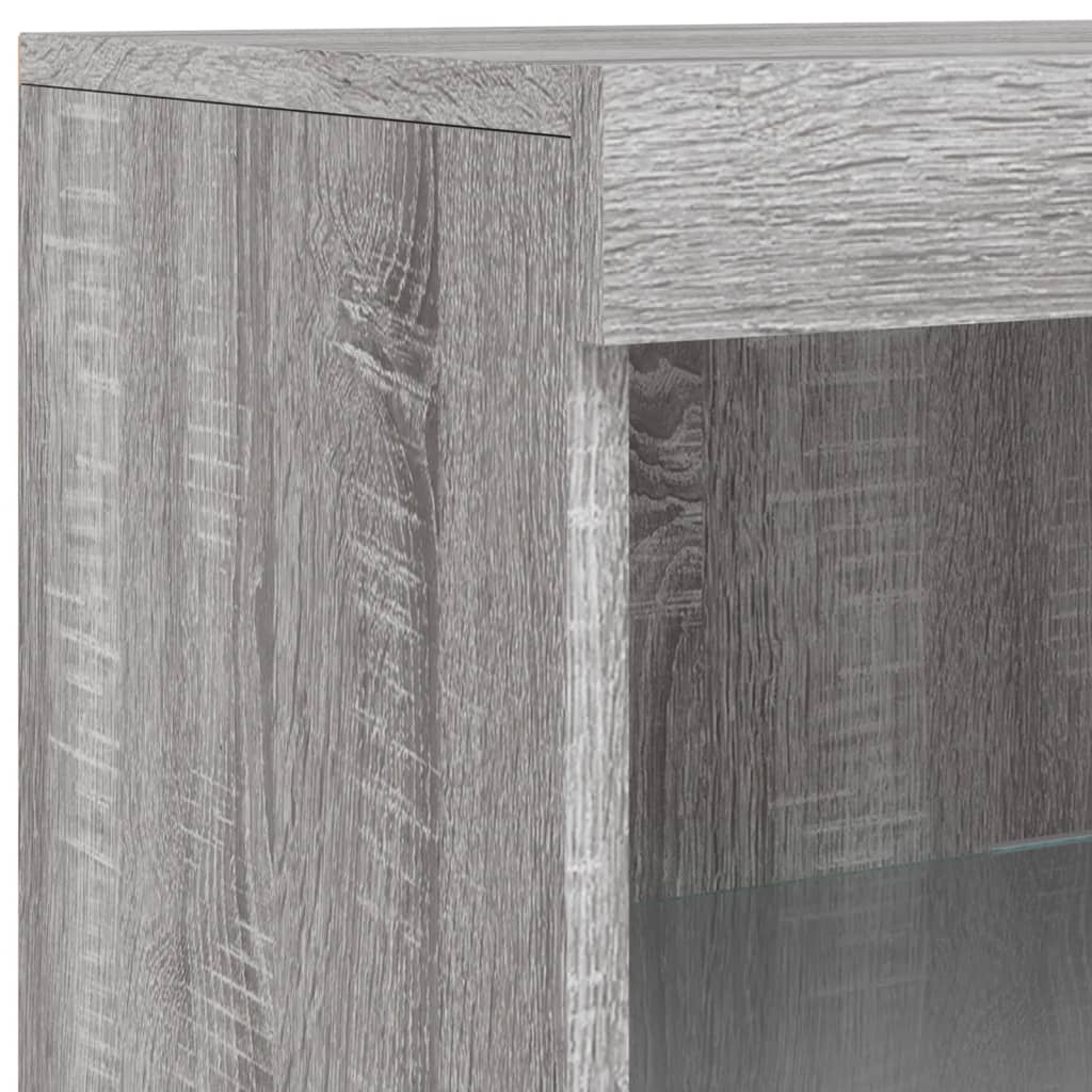 Sideboard mit LED-Leuchten Grau Sonoma 181,5x37x100 cm