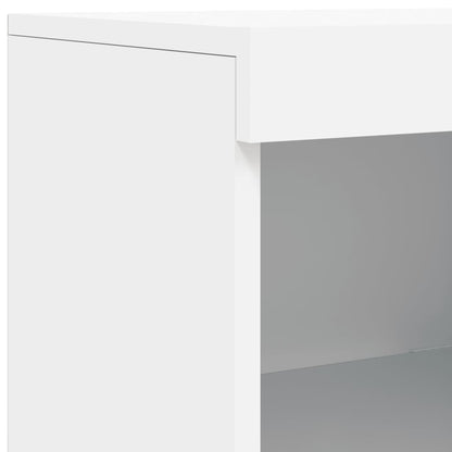 Sideboard mit LED-Leuchten Weiß 202x37x100 cm