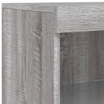 Sideboard mit LED-Leuchten Grau Sonoma 202x37x100 cm