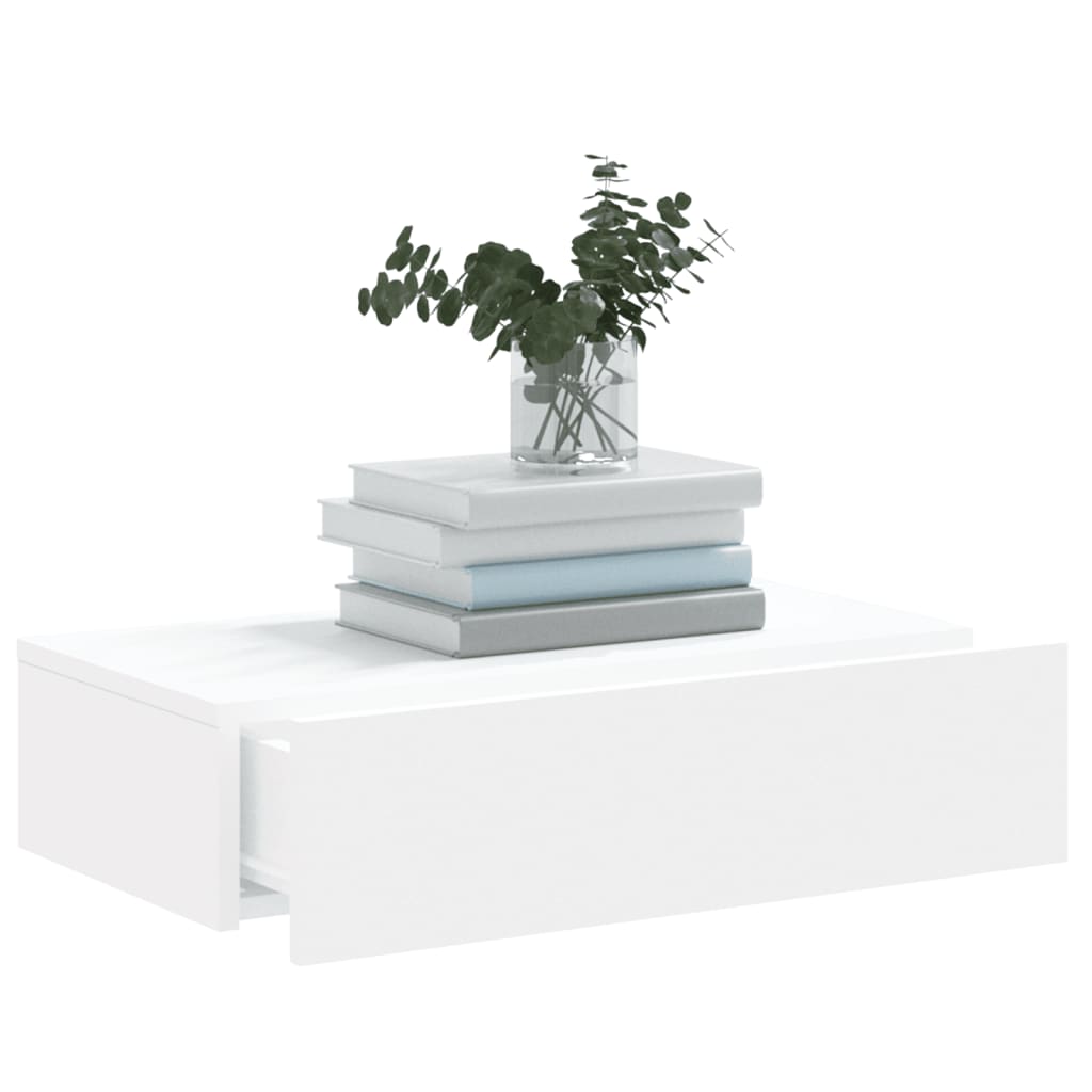 Meuble TV avec lumières LED blanc 60x35x15,5 cm