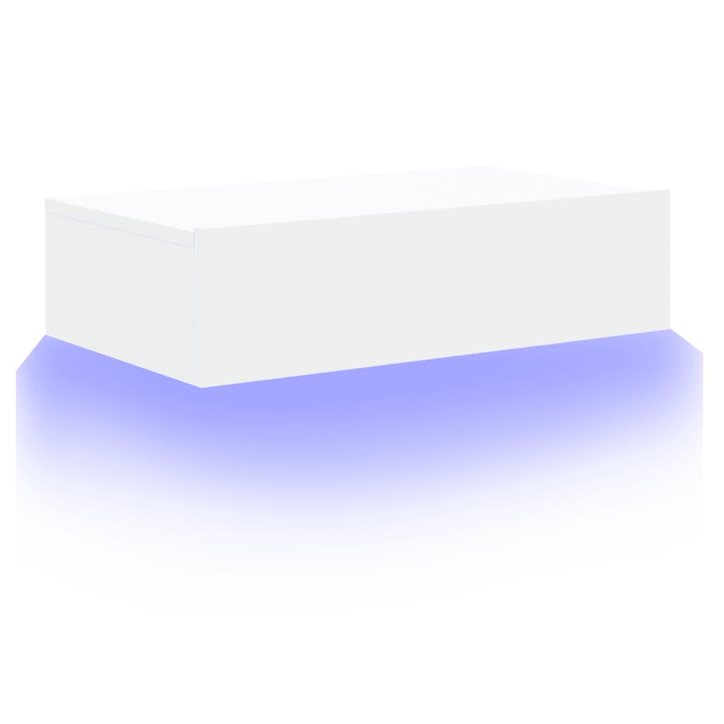 Meuble TV avec lumières LED blanc 60x35x15,5 cm