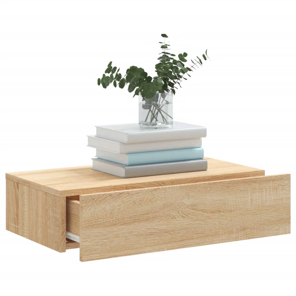 Meuble TV avec lumières LED Chêne Sonoma 60x35x15,5 cm