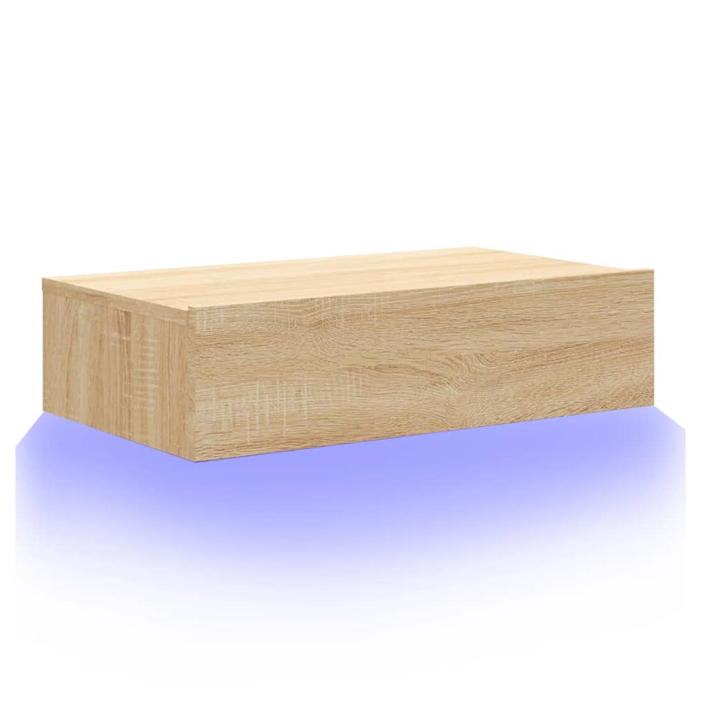 Meuble TV avec lumières LED Chêne Sonoma 60x35x15,5 cm