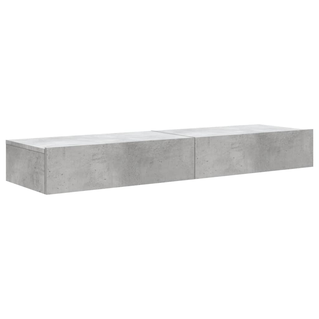 Meubles TV avec lumières LED 2 pcs. Gris béton 60x35x15,5 cm