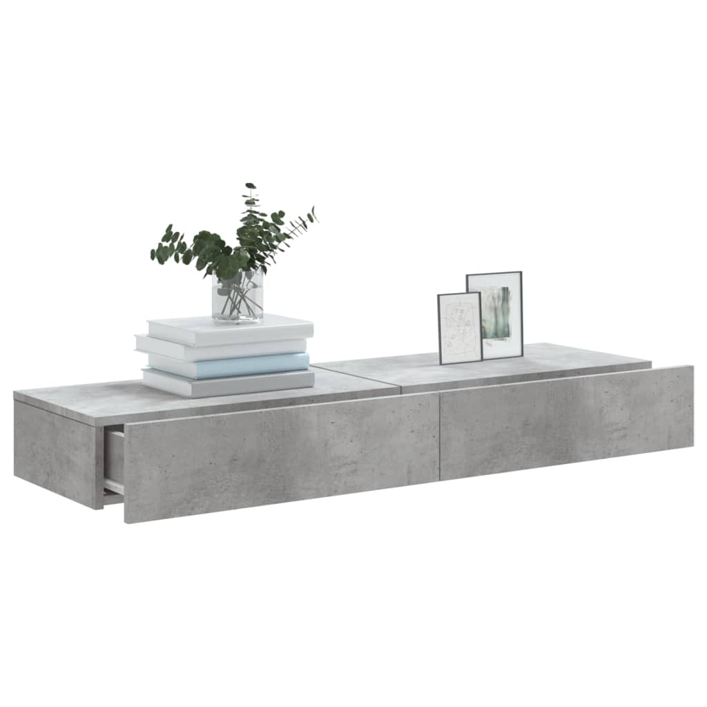 Meubles TV avec lumières LED 2 pcs. Gris béton 60x35x15,5 cm