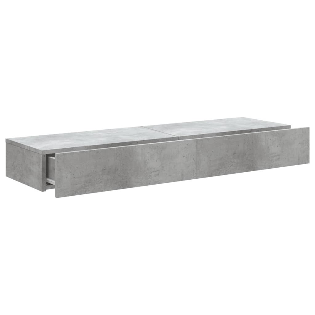 Meubles TV avec lumières LED 2 pcs. Gris béton 60x35x15,5 cm