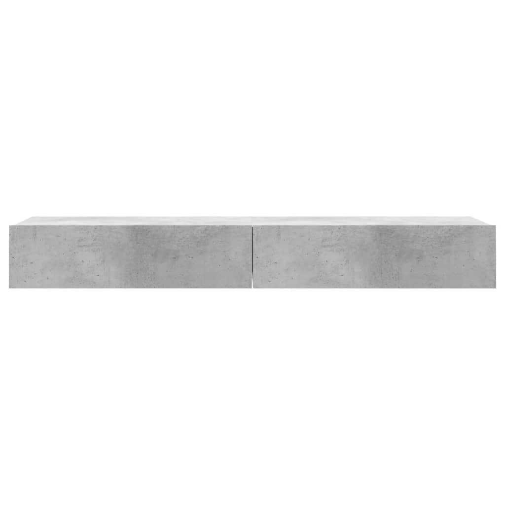 Meubles TV avec lumières LED 2 pcs. Gris béton 60x35x15,5 cm